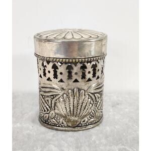 Vintage Jij Design Silver-Plated Lacquered Decorative Shell Container